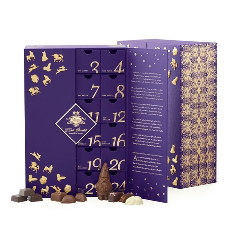 Beauty Advent Calendar Custom Empty Calendar Box 24 25 Days Christmas Advent Calendar Box Makeup Gift Box Packaging for Cosmetic