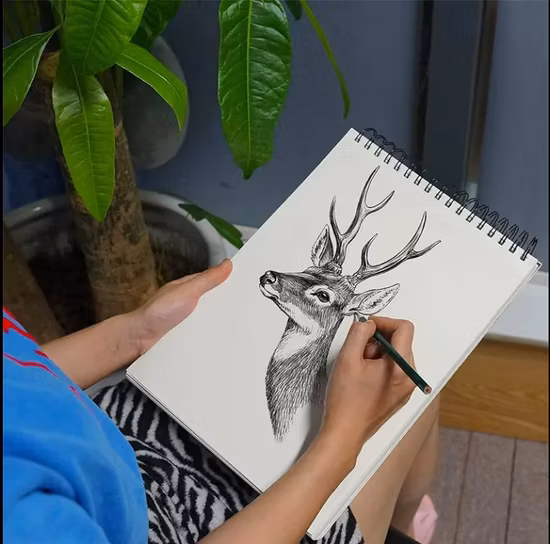 Blank Sketch Book Pad, Soft Cover Spiral Notebook Journal