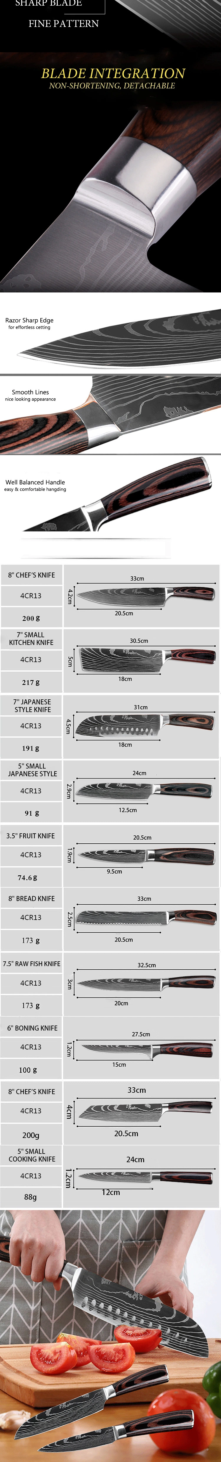 Professional Multi Use 8PC 8 Inch 67 Layer Damascus Grain Boxed Kitchen Japanese Chef Knife Set in Gift Magnetic Black Color Box